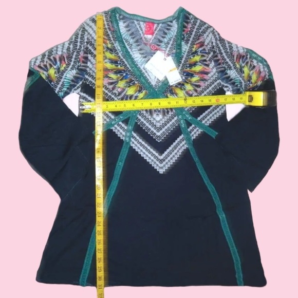 $145 Red Carter Swim Cover Up Small Blue Feather Print Ladder Insert Bell Sleeve - Picture 10 of 16